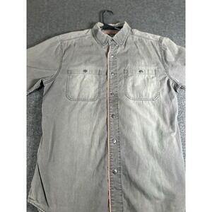 Harley Davidson Mechanics Shirt L Grey Short Sleeve Heavy Weight Garage